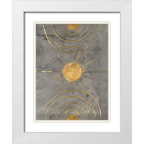 Solar Arcs II White Modern Wood Framed Art Print with Double Matting by Willett, Michael