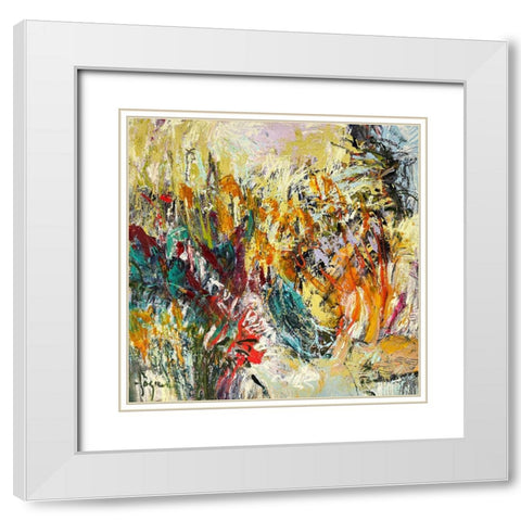 Primal Flame I White Modern Wood Framed Art Print with Double Matting by Fagan, Dorothy