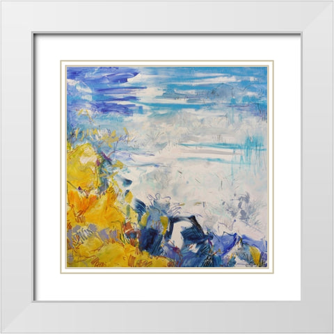 Run River Run White Modern Wood Framed Art Print with Double Matting by Fagan, Dorothy