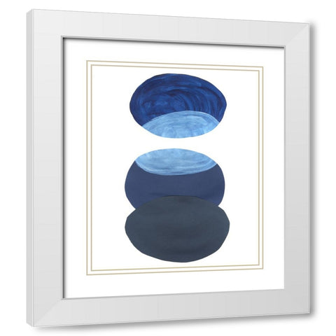 Ultramarine Orbs I White Modern Wood Framed Art Print with Double Matting by Willett, Michael