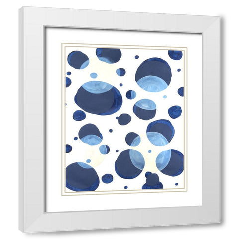 Ultramarine Orbs II White Modern Wood Framed Art Print with Double Matting by Willett, Michael
