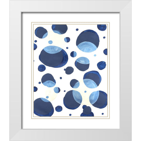 Ultramarine Orbs II White Modern Wood Framed Art Print with Double Matting by Willett, Michael