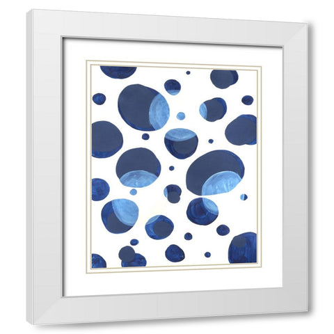 Ultramarine Orbs III White Modern Wood Framed Art Print with Double Matting by Willett, Michael