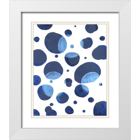 Ultramarine Orbs III White Modern Wood Framed Art Print with Double Matting by Willett, Michael