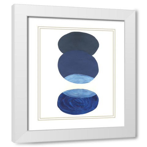Ultramarine Orbs IV White Modern Wood Framed Art Print with Double Matting by Willett, Michael