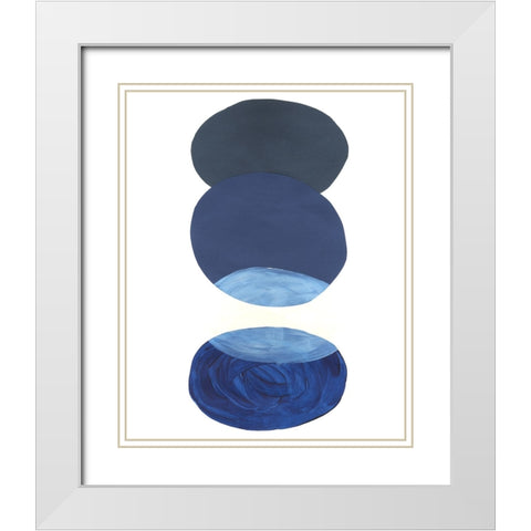 Ultramarine Orbs IV White Modern Wood Framed Art Print with Double Matting by Willett, Michael