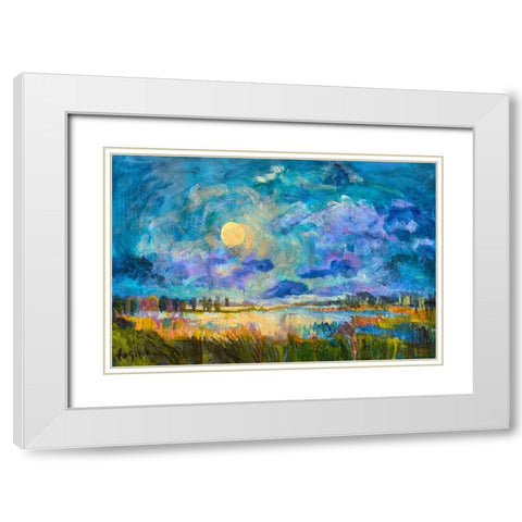 Moon Rising White Modern Wood Framed Art Print with Double Matting by Fagan, Dorothy