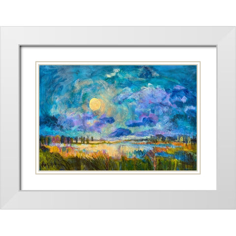 Moon Rising White Modern Wood Framed Art Print with Double Matting by Fagan, Dorothy