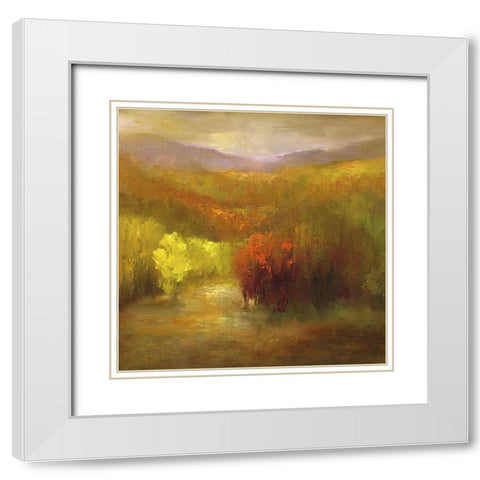 The Autumn Mountains I White Modern Wood Framed Art Print with Double Matting by Finch, Sheila