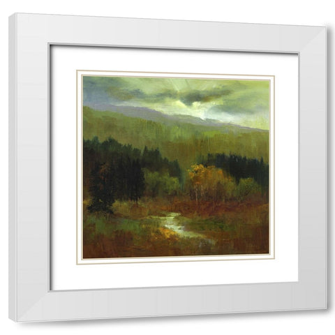 The Autumn Mountains III White Modern Wood Framed Art Print with Double Matting by Finch, Sheila