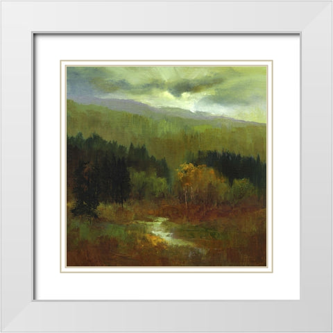 The Autumn Mountains III White Modern Wood Framed Art Print with Double Matting by Finch, Sheila