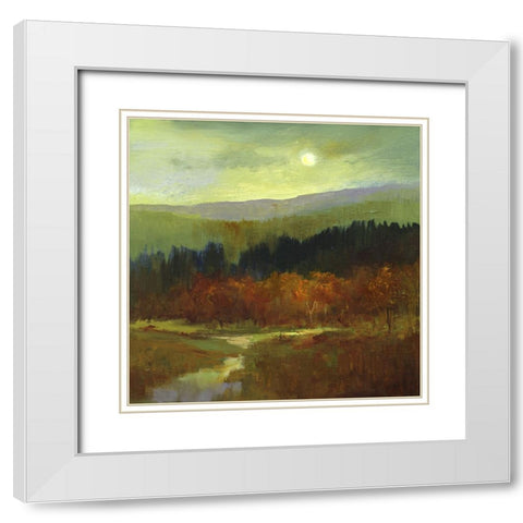 The Autumn Mountains IV White Modern Wood Framed Art Print with Double Matting by Finch, Sheila