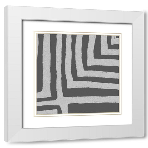 Square Decorative Batik  IV White Modern Wood Framed Art Print with Double Matting by Saunders, Alonzo