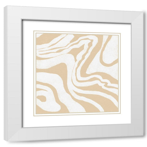 Square Modern Batik  I White Modern Wood Framed Art Print with Double Matting by Saunders, Alonzo