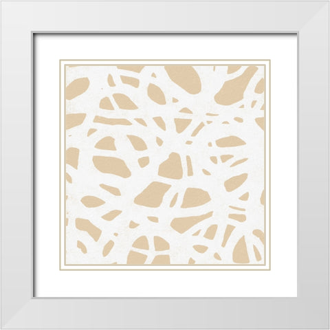 Square Modern Batik  II White Modern Wood Framed Art Print with Double Matting by Saunders, Alonzo