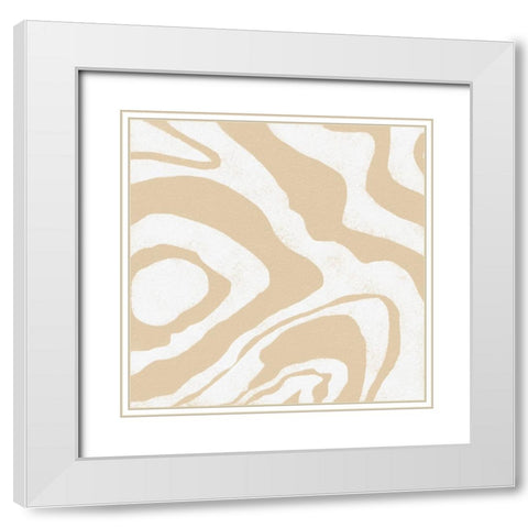 Square Modern Batik  III White Modern Wood Framed Art Print with Double Matting by Saunders, Alonzo