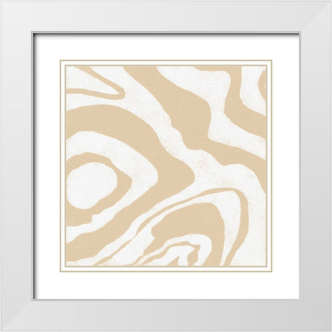 Square Modern Batik  III White Modern Wood Framed Art Print with Double Matting by Saunders, Alonzo