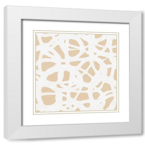 Square Modern Batik  IV White Modern Wood Framed Art Print with Double Matting by Saunders, Alonzo