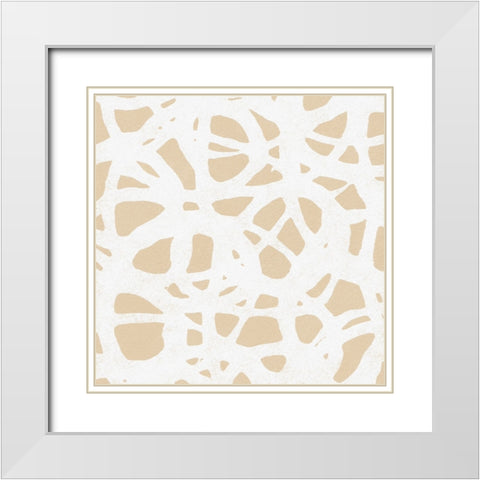 Square Modern Batik  IV White Modern Wood Framed Art Print with Double Matting by Saunders, Alonzo