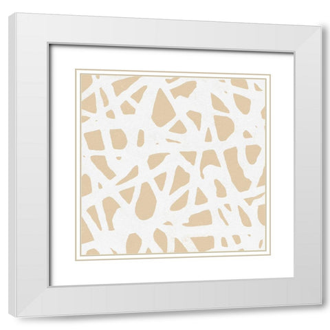 Square Modern Batik  V White Modern Wood Framed Art Print with Double Matting by Saunders, Alonzo