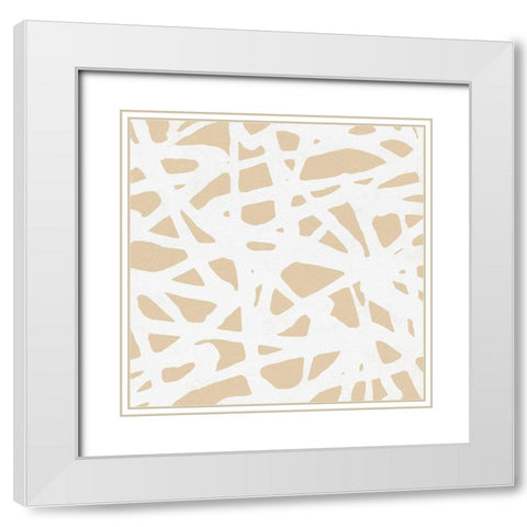 Square Modern Batik  VI White Modern Wood Framed Art Print with Double Matting by Saunders, Alonzo