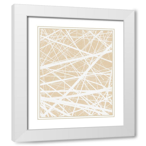 Vertical  Modern Batik  II White Modern Wood Framed Art Print with Double Matting by Saunders, Alonzo