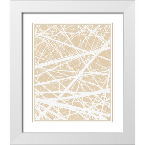 Vertical  Modern Batik  II White Modern Wood Framed Art Print with Double Matting by Saunders, Alonzo