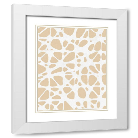 Vertical  Modern Batik  III White Modern Wood Framed Art Print with Double Matting by Saunders, Alonzo