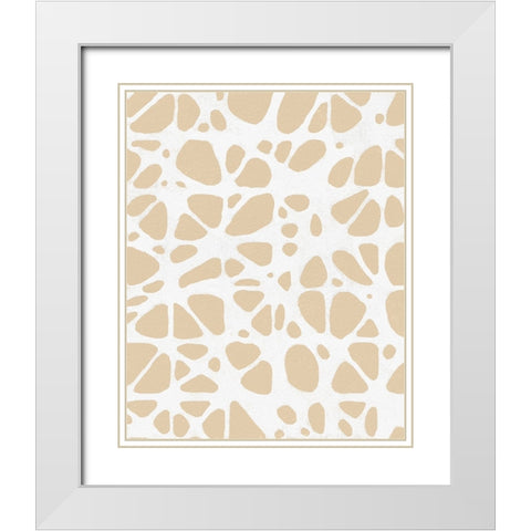 Vertical  Modern Batik  III White Modern Wood Framed Art Print with Double Matting by Saunders, Alonzo