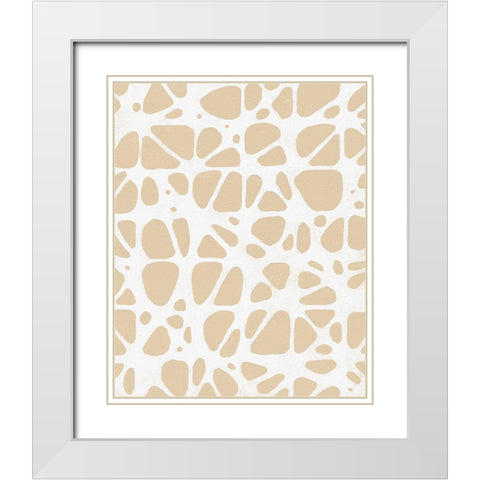 Vertical  Modern Batik  IV White Modern Wood Framed Art Print with Double Matting by Saunders, Alonzo
