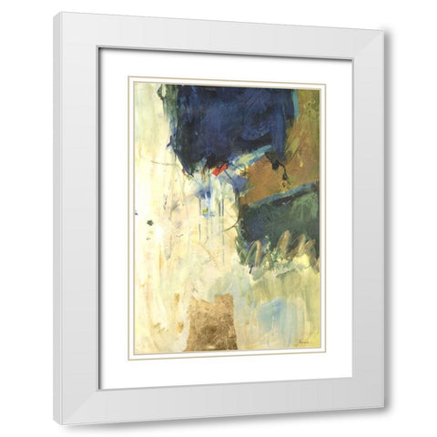 Cobalt Days I White Modern Wood Framed Art Print with Double Matting by Combs, Joyce