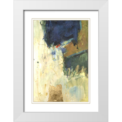 Cobalt Days I White Modern Wood Framed Art Print with Double Matting by Combs, Joyce