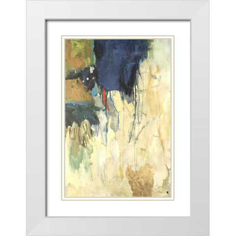 Cobalt Days II White Modern Wood Framed Art Print with Double Matting by Combs, Joyce