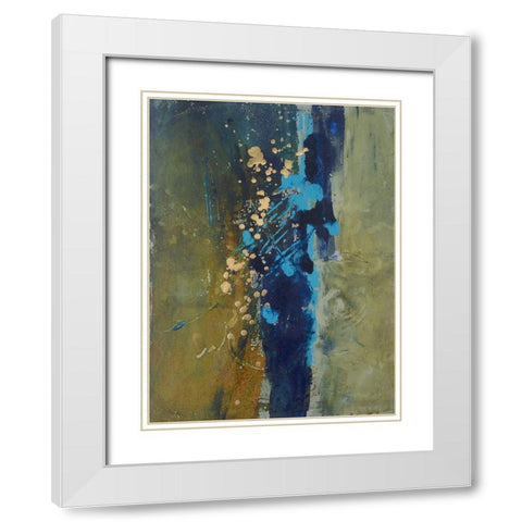 Embellished Journey I White Modern Wood Framed Art Print with Double Matting by Combs, Joyce