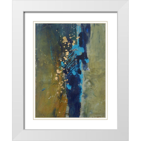 Embellished Journey I White Modern Wood Framed Art Print with Double Matting by Combs, Joyce