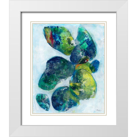 A Happy Family II White Modern Wood Framed Art Print with Double Matting by Combs, Joyce