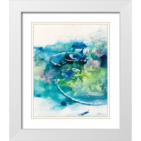 Solitary I White Modern Wood Framed Art Print with Double Matting by Combs, Joyce