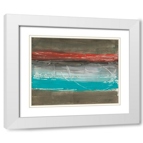 Floating Along I White Modern Wood Framed Art Print with Double Matting by Combs, Joyce