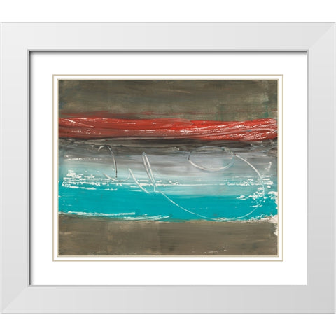 Floating Along I White Modern Wood Framed Art Print with Double Matting by Combs, Joyce