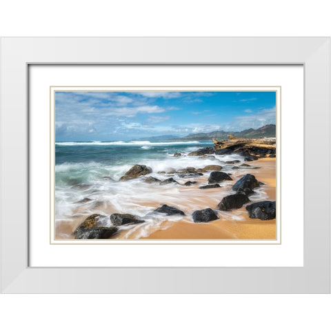 Sunny Retreat I White Modern Wood Framed Art Print with Double Matting by Head, Danny