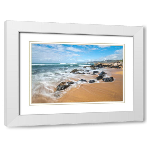 Sunny Retreat II White Modern Wood Framed Art Print with Double Matting by Head, Danny