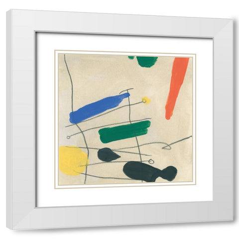 Dreaming Miro III White Modern Wood Framed Art Print with Double Matting by Vess, June Erica