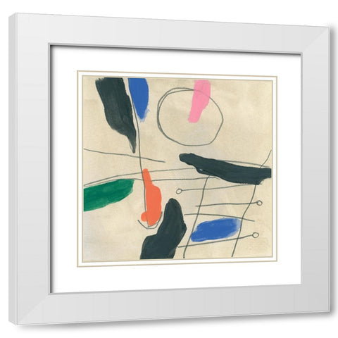 Dreaming Miro V White Modern Wood Framed Art Print with Double Matting by Vess, June Erica