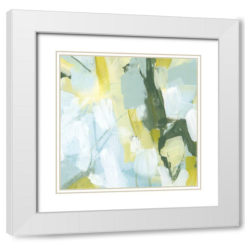Citron Maze I White Modern Wood Framed Art Print with Double Matting by Vess, June Erica