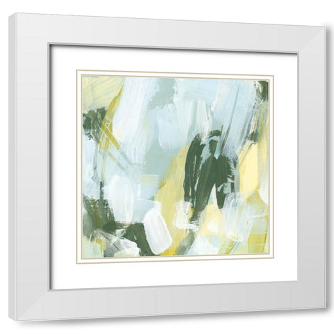 Citron Maze II White Modern Wood Framed Art Print with Double Matting by Vess, June Erica