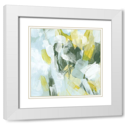 Citron Maze III White Modern Wood Framed Art Print with Double Matting by Vess, June Erica