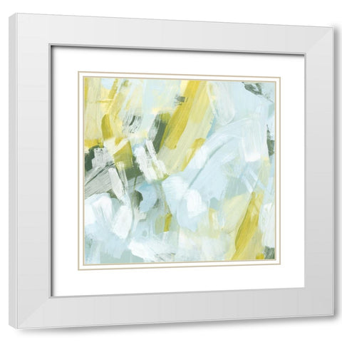 Citron Maze IV White Modern Wood Framed Art Print with Double Matting by Vess, June Erica