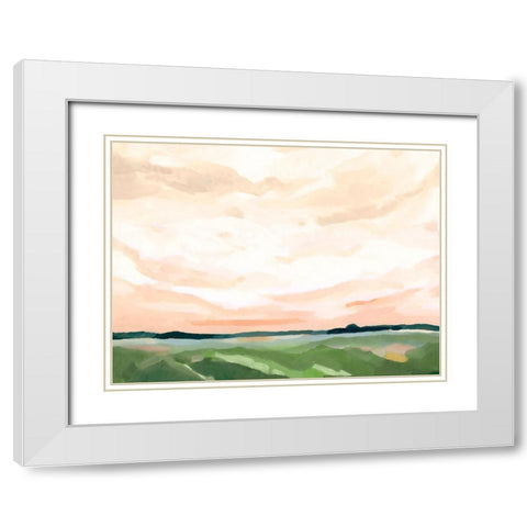 Coral Skies I White Modern Wood Framed Art Print with Double Matting by Caroline, Emma