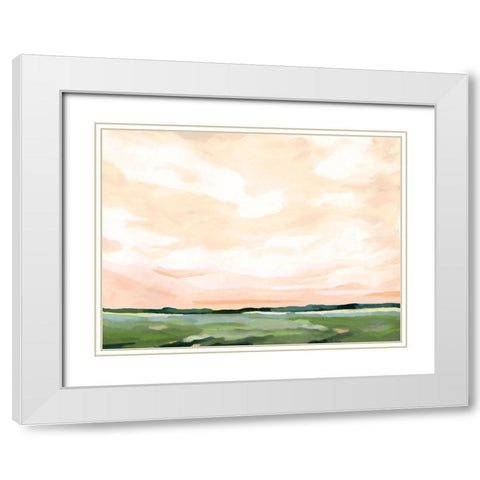 Coral Skies II White Modern Wood Framed Art Print with Double Matting by Caroline, Emma