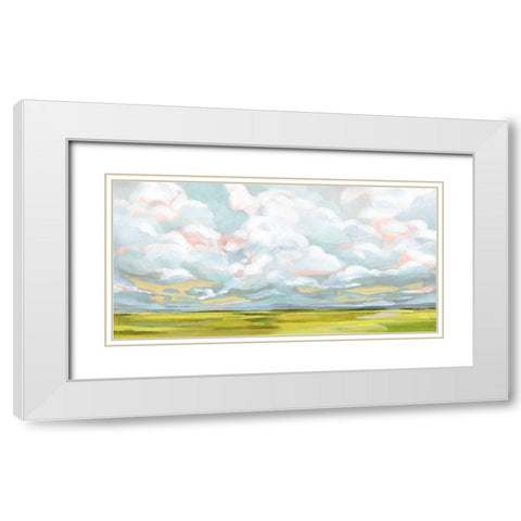 Citron Horizons I White Modern Wood Framed Art Print with Double Matting by Barnes, Victoria